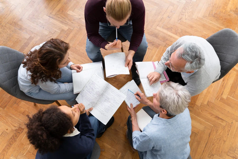 group of people sitting