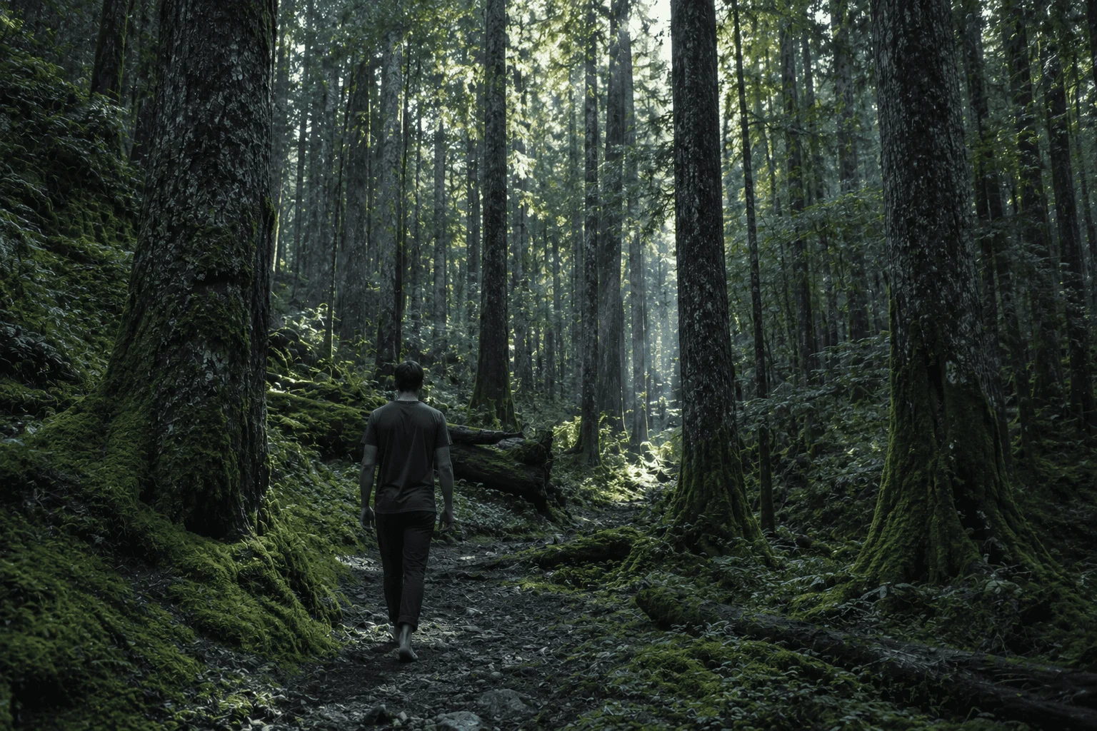 person in forest person in forest